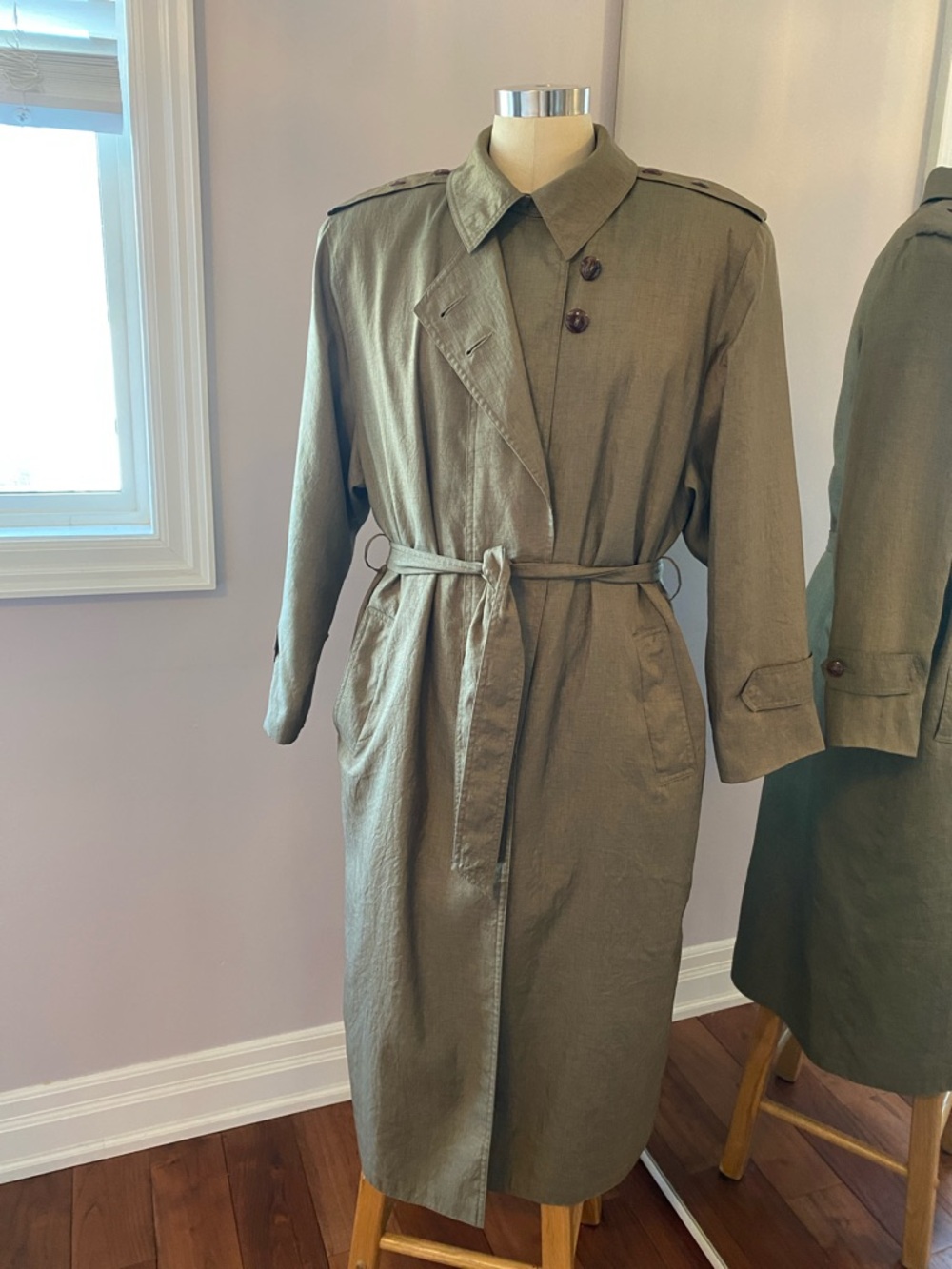 Dallaird’s army green trench lightweight coat ladies size M - Picture 9 of 10
